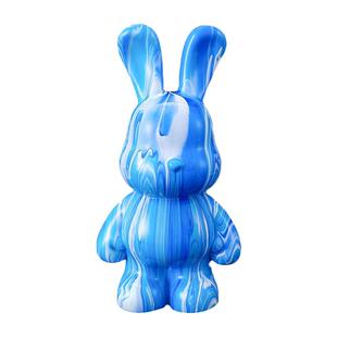 流体兔手工制作diy摆件儿童涂色存钱罐白胚暴力熊涂鸦非石膏公仔