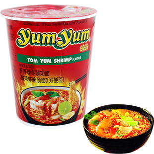 泰国进口养养牌yumyum冬阴功面酸辣虾味汤面桶装方便泡面70g杯面