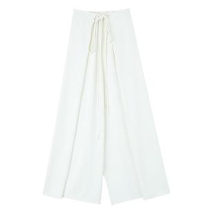 PAPERLLL辛间抽绳设计叠层宽松阔腿裤女2025新款夏款休闲拖地裤子