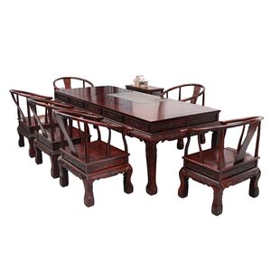 红木茶桌 印尼黑酸枝功夫茶台 阔叶黄檀茶艺桌 中式实木茶几茶台