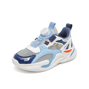 巴布豆男童鞋子2026新款春夏单网面鞋透气儿童运动鞋小学生中大童
