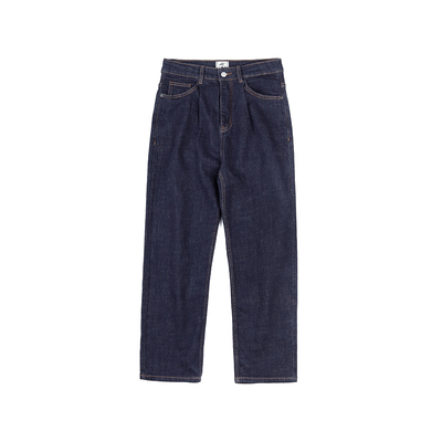 idlt宽松阔腿直筒单褶牛仔裤