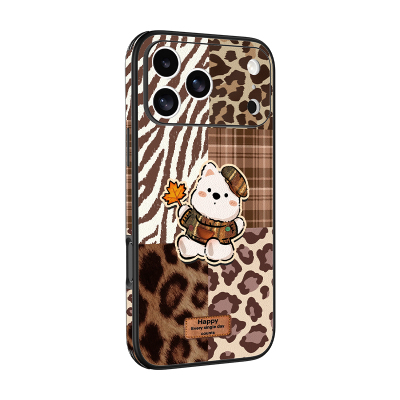 秋冬新款高级皮质手机壳卡通红色