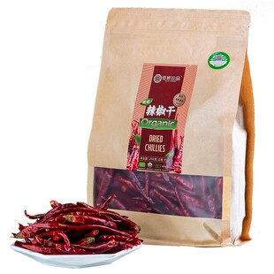 佰家珍品有机辣椒无把全红 云南丘北辣椒干香中辣红辣椒250克
