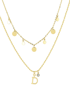 双层叠戴项链优雅气质