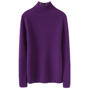 人手一件！无D百搭，高端系列 坑条高领纯羊绒衫女加厚毛衣女多色