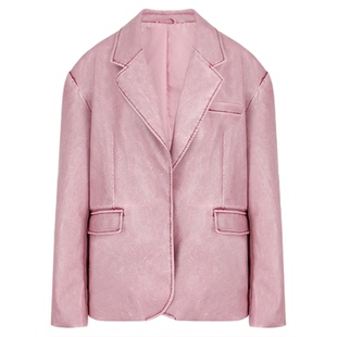 FTT FlyTheTruth『科莫多红珊瑚』 韩式粉色西装外套女秋上衣套装