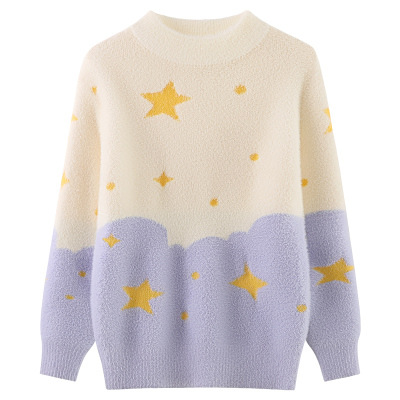 女童毛衣秋冬季儿童水貂绒针织衫