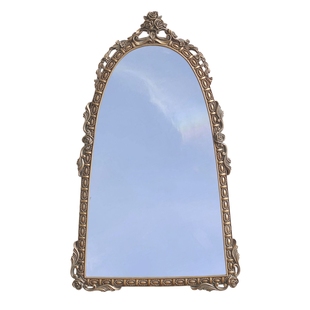 美式轻奢复古雕花大镜子卧室浴室半身镜欧式背景装饰壁挂挂件