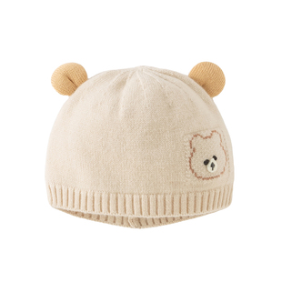 婴儿帽子冬男宝6到12个月小月龄宝宝胎帽毛线帽女新生婴幼儿外出3