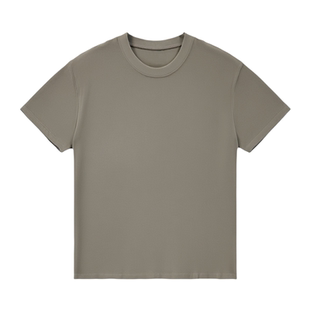 【白】男装重磅通勤短袖T恤男宽松休闲圆领军绿色情侣打底衫T2043