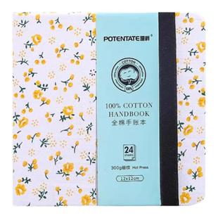 遵爵迷你水彩本手帐本300g全棉布艺细纹小巧便携式水彩纸美术生专用丙烯马克笔本中粗方形口袋随身折叠手账本