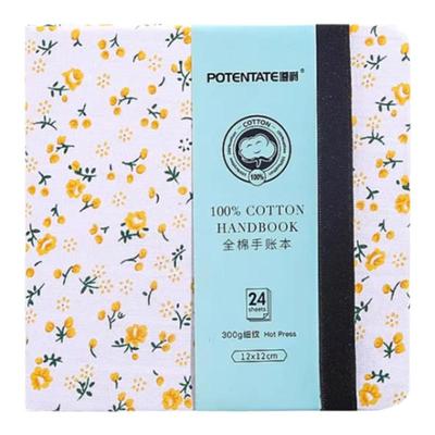 遵爵迷你水彩本手帐本300g全棉布艺细纹小巧便携式水彩纸美术生专用丙烯马克笔本中粗方形口袋随身折叠手账本