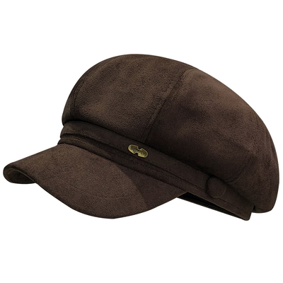 2025新款大头围麂皮绒贝雷帽女