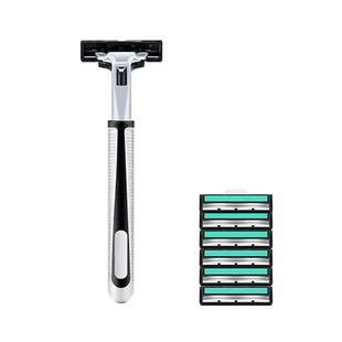 双层刀片刮胡剃须刀片不锈钢手动二层刀头男通用吉利胡子刀胡须刀