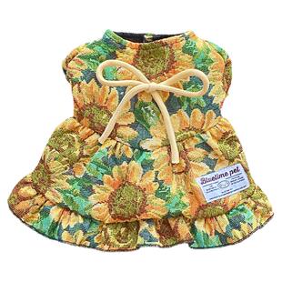 油画小公主~原创宠物衣服泰迪秋装裙子中大型犬布偶猫连衣裙公主