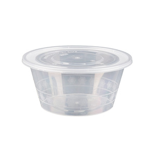 打包盒一次性餐盒圆形商用批发外卖快餐食品级塑料圆盒带盖饭盒