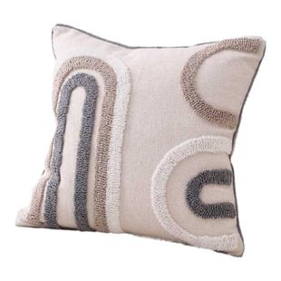 棉麻ins风客厅靠枕北欧波西米亚抱枕沙发简约飘窗靠垫套流苏含芯