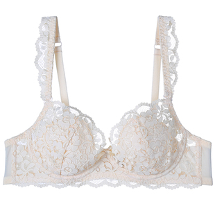 内衣女薄款大胸显小胸女法式蕾丝性感纯欲文胸小胸聚拢防下垂胸罩