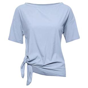 运动短袖女宽松t恤速干跑步训练健身瑜伽服透气薄款圆领上衣夏季