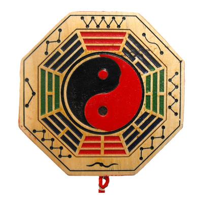 桃木彩绘八卦镜七星八卦阵挂件