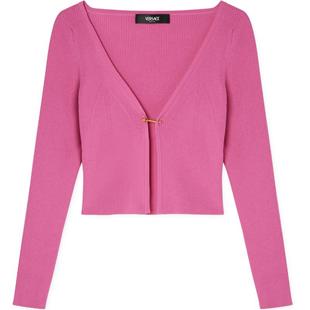 【季末优惠】VERSACE/范思哲 女士Safety Pin罗纹针织修身开衫
