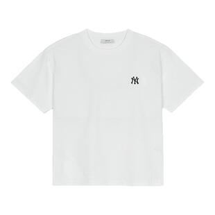 MLB官方正品 男女T恤短袖 纯色简约休闲圆领纯棉舒适3ATSB0253