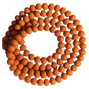 毕业级凤羽雕刻猴头手串10.5mm姜黄皮野生核桃男士108颗佛珠手链