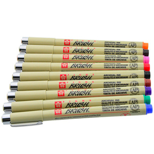 官方旗舰店 日本sakura樱花软头针管笔彩色毛笔大楷秀丽笔BRUSH书法艺术阴影笔签字笔手帐勾线笔