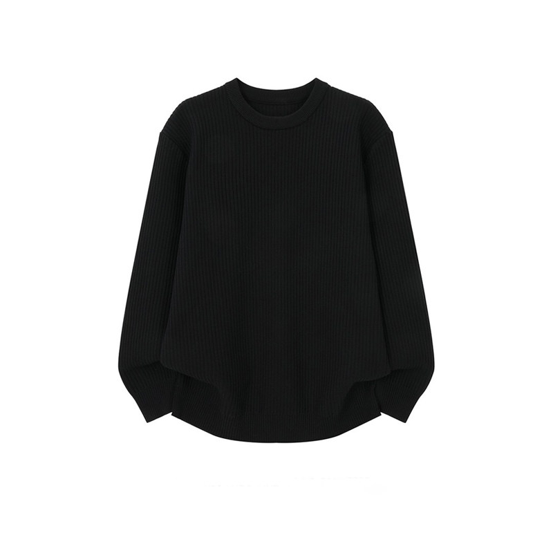 男士宽松纯色套头针织毛衣