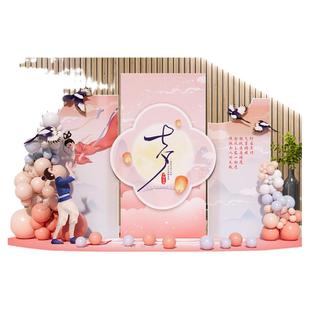 开业装饰气球场景布置美容院瑜伽商场活动氛围美陈背景墙kt展板