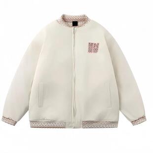 美式潮牌短款撞色棒球服外套女冬2025巨好看超火ins国风棉服夹克
