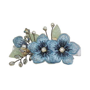 夹子头饰发夹女后脑勺半扎发顶夹头花一字夹高端横夹发饰马尾夹