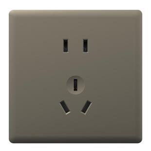 飞雕开关插座面板哑光灰86型暗装墙壁一开五孔家用大面板奶油风