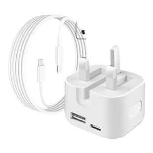 40W英规充电器PD快速充电头typeC20W港版充电坞适用16快充头双口充电器香港新加坡英规快充插座