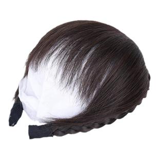 夏季薄款发箍刘海一体全真发前额头帘遮盖白发碎齐头顶补发假发片