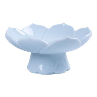 集正 陶瓷高脚茶点盘 可沥水果盘家用茶道复古贡盘茶碟中式干果盘