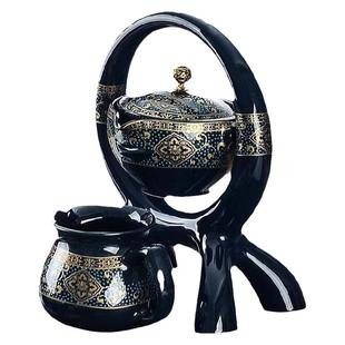 陶瓷小康泡茶滤茶器茶漏斗支架一体三才盖碗公道杯套装神器茶隔网