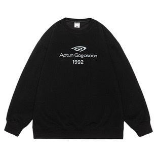 GOGOSOON卫衣男400g新款春秋圆领印花宽松慵懒风上衣青少年休闲Q