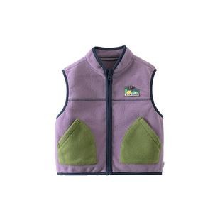 [发热抗静电抑菌]齐齐熊男童马甲宝宝秋冬保暖背心儿童坎肩摇粒绒