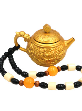 浮雕龙凤把把壶转转小茶壶手把件