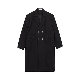 Hualun秋冬季大衣外套男款中长款风衣男生潮流宽松双排扣休闲西装