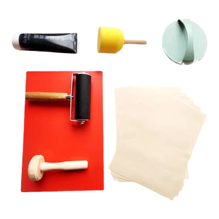 木雕版活字印刷术diy手工制作工具包油墨幼儿园国学亲子活动材料