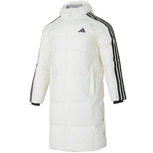 adidas阿迪达斯冬季男子户外运动休闲连帽羽绒服中长款外套KC2497