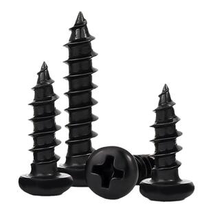 PA加硬铁黑锌发黑色十字盘头自攻小螺丝电子圆头螺钉M1M2M3M4M5mm