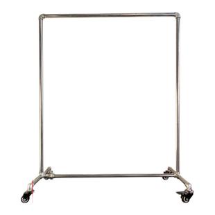 服装店展示架落地式镀锌管晾衣架带轮挂衣架加厚货架可移动陈列架