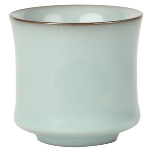 官窑铁胎主人杯大号陶瓷功夫茶具品茗杯汝窑灰白茶盏个人专用茶杯