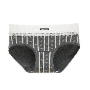 六只兔子蕾丝内裤女10A抑菌全棉裆短裤中腰防夹臀甜美碎花三角裤