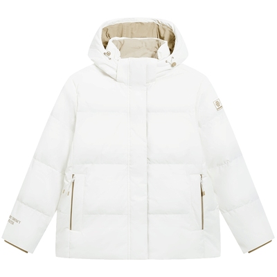 特步羽绒服女士2025年新款冬季运动棉服防风连帽外套975428190179