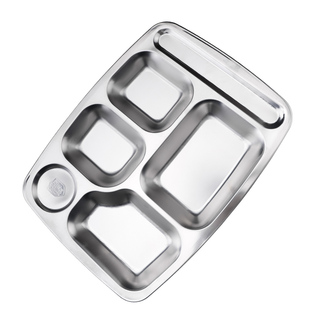 餐盘分格不锈钢快餐盘店成人学生儿童幼儿园食堂餐具餐盒盘子家用